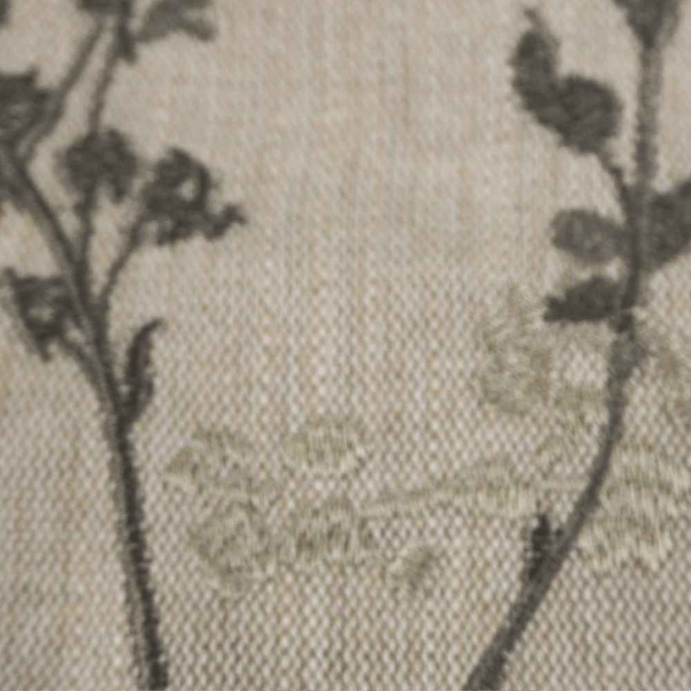 Whisp Oatmeal Embroidered Linen Curtain Fabric. - Clearance Fabric Shop
